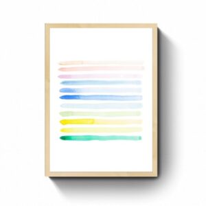 กรอบรูปไม้จริง ลายไม้สน สีธรรมชาติ