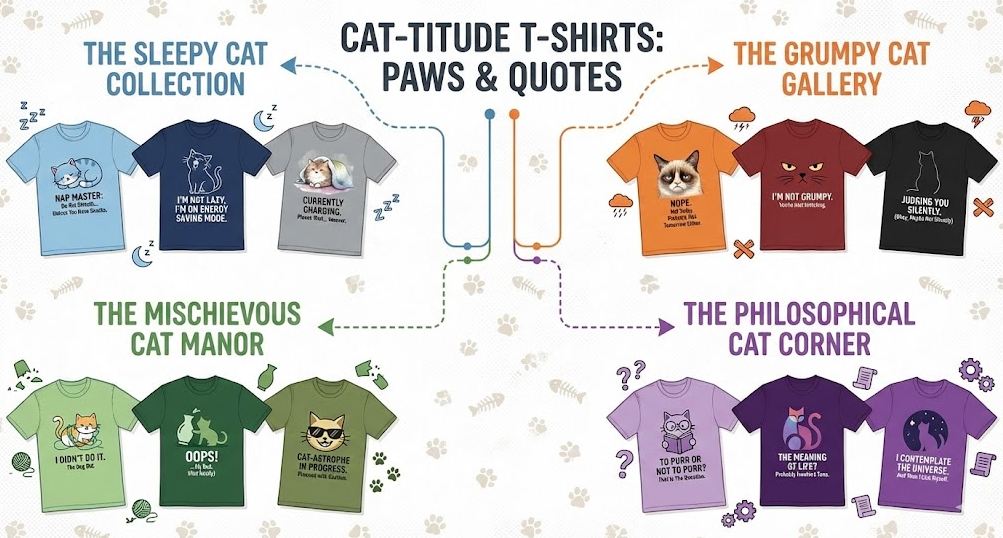 เสื้อยืดลายแมวน่ารักๆ ใส่สบาย ดีไซน์ไม่ซ้ำใคร